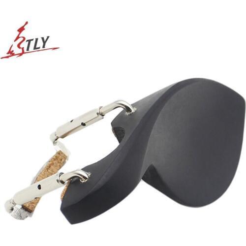 Full Size Dyed Black Wood Violin Chin Rest with Silver Chinrest Screw Professional 1/8 1/4 1/2 3/4 4/4 Violin Parts Accessories