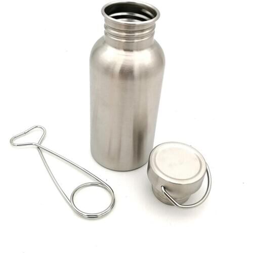 Portable Stainless Steel Water Kettle with Hook Outdoor Survival Camping Hiking Water Bottle Kettle Drinking Tool 500ML