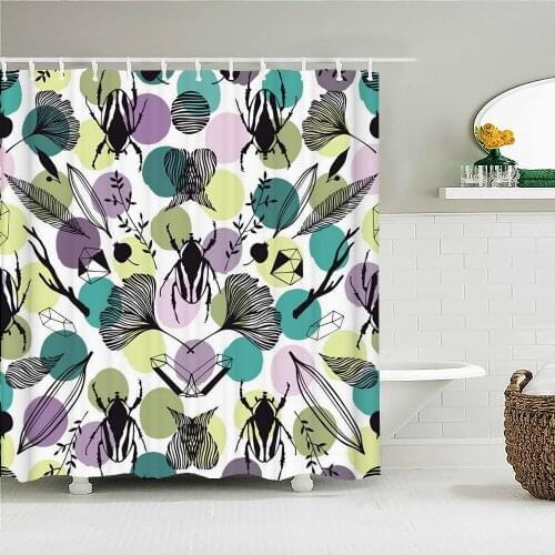 Nordic style beautiful flowers butterfly simple shower curtain bathroom layout home decoration