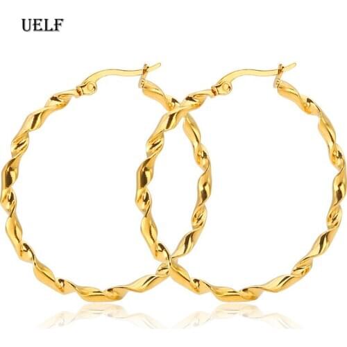 Uelf Fashion sweet twist earrings Korean version of the simple earrings personality temperament elegant hypoallergenic