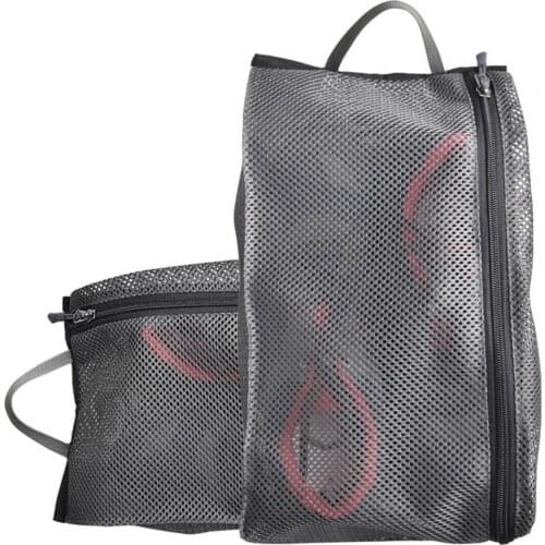 Mesh Fabric Versatile Mesh Travel Shoe Zipper Storage Bags Easily Carry Travel Organizer Reusable for Trip