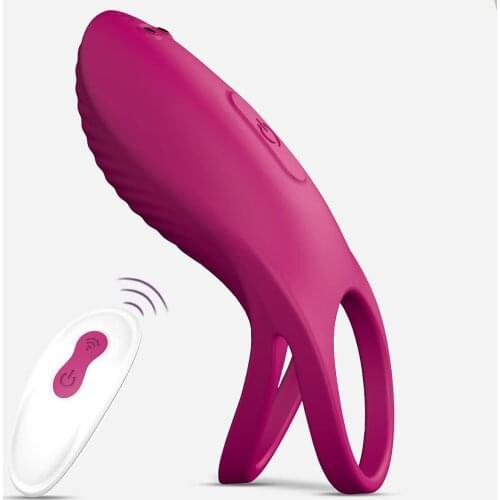 Vibrating Penis Ring with Double Ring 9 Vibration for Man or Couples Longer Lasting Enhancer Erections Wireless Remote Vibrator