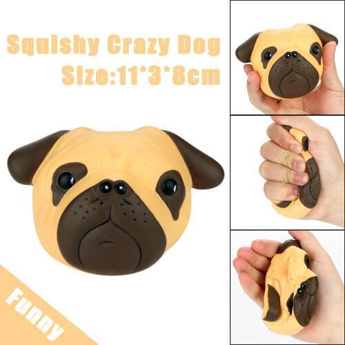Fun antistress ball Pug Dog Mini Squeeze Squishy Toys Slow Rising 8cm Squeeze Stretchy Animal Healing Stress kids adults toys