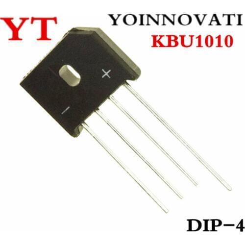 100pcs/lot bridge rectifier KBU1010 KBU-1010 10A 1000V bridge rectifier IC Best quality
