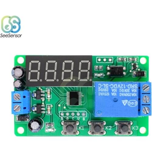 DC 12V LED Digital Time Delay Relay Trigger Time Timer Control Cycle Adjustable On Off Switch Relay Module 4 Digit