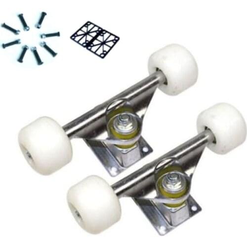2 Pcs Skateboard Bridge Wheels 5 Inch Skateboard Trucks Four-Wheel Skateboard Support and Wheels Parts Long Board