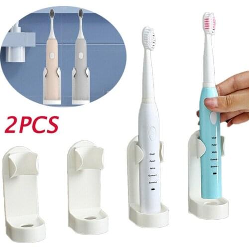 2Pcs Traceless Stand Rack Organizer Electric Wall-Mounted Holder Space Saving Toothbrush Holder Bathroom Accessories