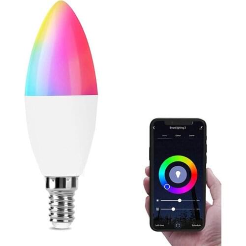 4/2/1PCS E14 LED Bulb Smart Wifi Light Bulbs AC 100-265V 5W Dimmable LED Lamp Voice Control Magic Bulb Smart Life Home Work Lamp