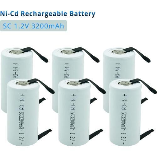 3-20pcs Subc SC 1.2V 3200mAh Rechargeable Battery Cell with Welding Taps for Drills Battery Bosch Hitachi Electrics