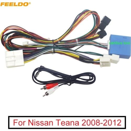 FEELDO Car Audio 16PIN Android Power Calbe With Canbus Box For Nissan Teana DVD Player Wiring Harness Adapter