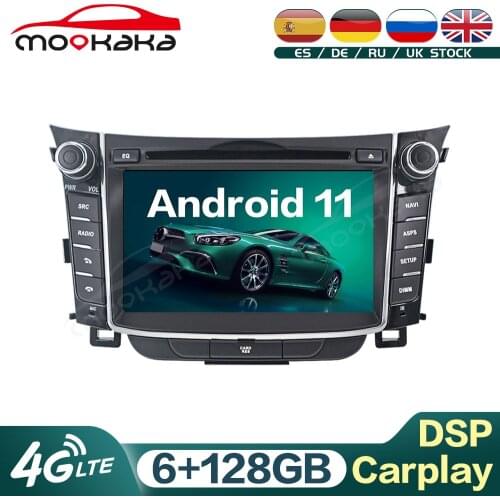 For Hyundai I30 Elantra GT 2012-2016 Android 11 6G+128GB Car Multimedia Player GPS Navigation Audio Stereo Head Unit Carplay DSP