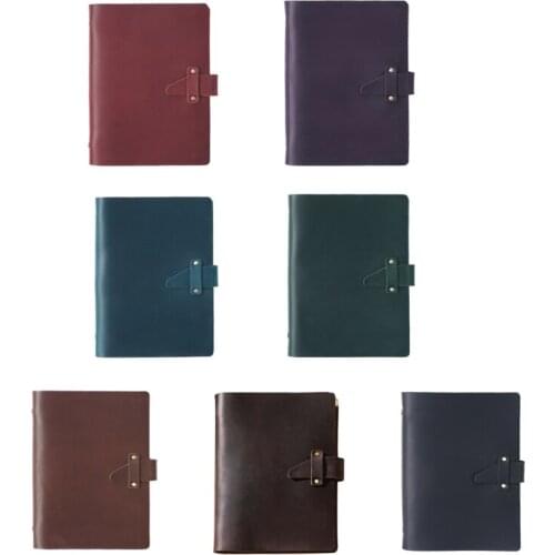 A5 Loose Leaf Notepad Leather Closure 6 Ring Binder Journal Diary for Men Women