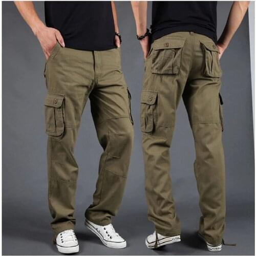 Spring Autumn Cargo Pants Men Casual Loose Army Military Long Trousers Mens Baggy Multi-Pockets Track Pants Male Clothes