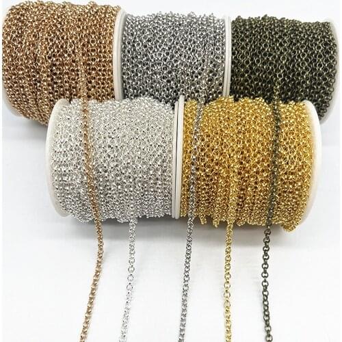 2yards Golded/silvered/Bronze Plated Necklace Chain for Jewelry Making Findings DIY Necklace Chains Materials Handmade
