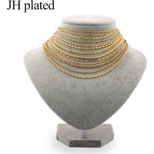 JHplated African Men Small chain Necklaces Length 45cm fashion Women Jewelry good friend Birthday present Lovers Necklaces gift