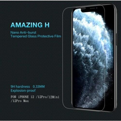 For iPhone 12 Pro Glass NILLKIN H 0.33MM Anti-Burst Tempered Glass for Apple iPhone 12 Pro Max 12 Mini 12 Screen Protector