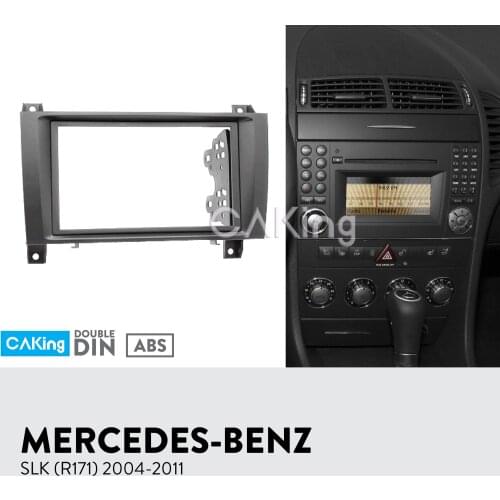 Double Din Car Fascia Radio Panel for MERCEDES BENZ SLK (R171) 2004-2011 Frame Dash Fitting Kit Install Facia Face Plate Bezel