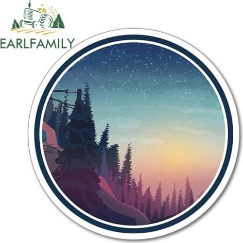 EARLFAMILY 13cm x 12.9cm for Nature Landscape Car Stickers Creative Occlusion Scratch Decals Sunscreen Bumper Decor Car Styling
