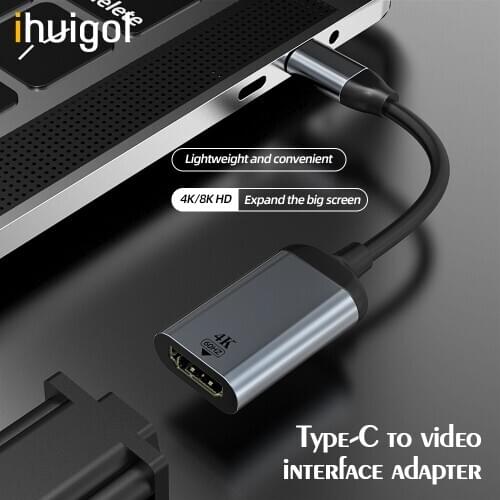 Ihuigol Type C to VGA/Mini DP HDMI-compatible Adapter Cable For MacBook Pro Samsung S20 Huawei Mate USB C Video Audio Converter