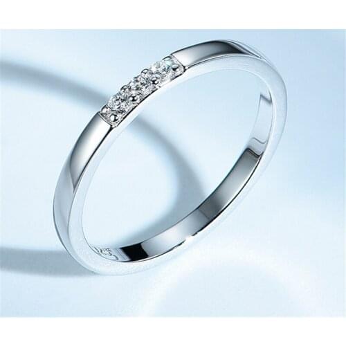 DY 925 Sterling Silver Ring Clear Cubic Zirconia Simple Bridal Charm Love Token Ring For Wedding Engagement Fashion Jewelry