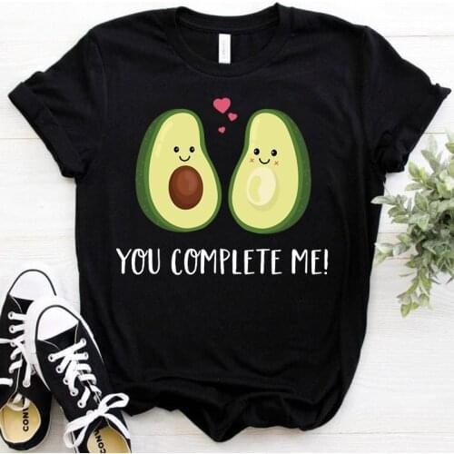 2021 Hot Avocado Printed Kawaii Cartoon T Shirt Women Funny Avocado T-shirt Cartoon Vegan Graphic Tees Unisex Tops Tshirt Female