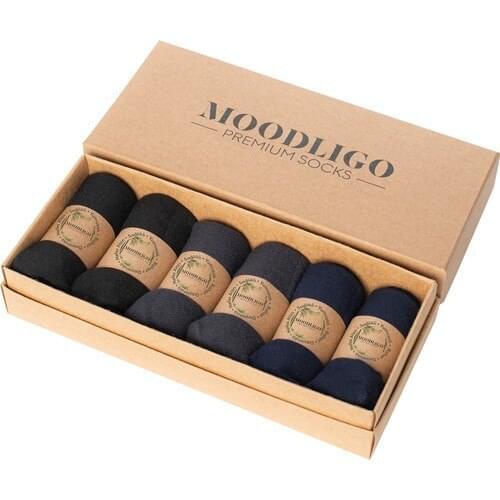 Moodligo Premium Men 'S Bamboo Socks Booties 2 Black-2 Smoked-2 Navy Blue