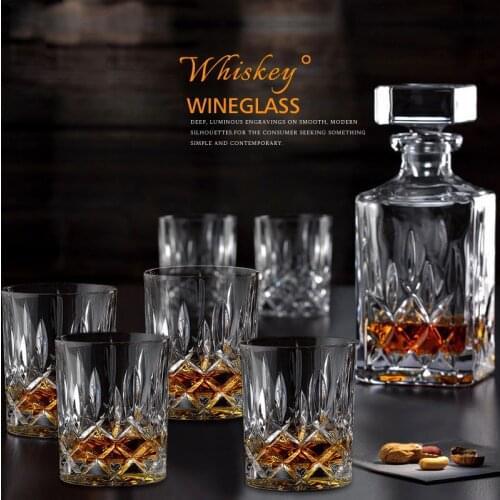 7pcs/set luxurious Crystal glass wine Cup Set whiskey glass brandy creative decanter for wine bar hotel party drinking glassware