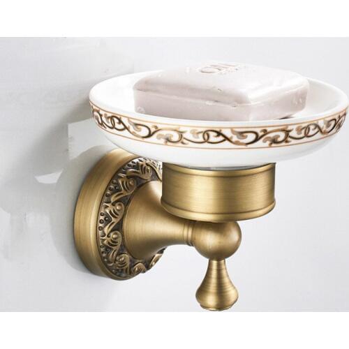Wall Mounted Antique Brass Soap Dishes Soap Holder Brand Bathroom Accessories