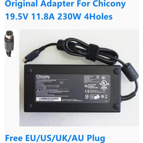 Original Chicony A12-230P1A 19.5V 11.8A 230W 4Holes Delta ADP-230EB T AC Adapter For MSI GT76 GT62VR Laptop Power Supply Charger
