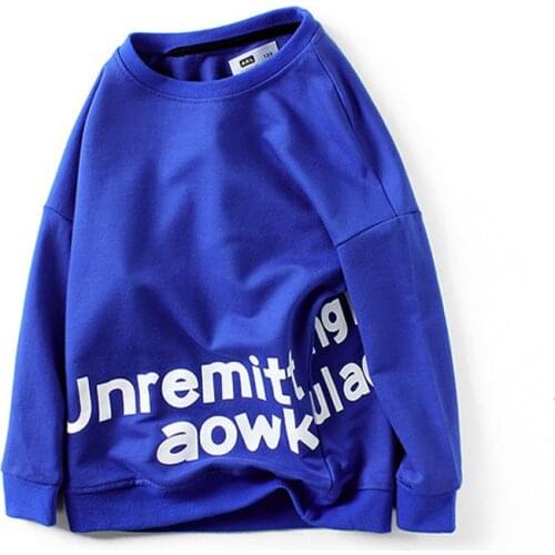 4-13 year girls spring autumn sweater jacket boys letter printing sports top Korean version in Older child quality Kids clothing