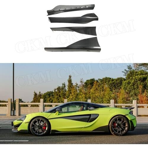 Dry Carbon Fiber 600LT Style Side Skirts Door Bumper Aprons For McLaren 540C 570S 570GT Side Bumper Guard
