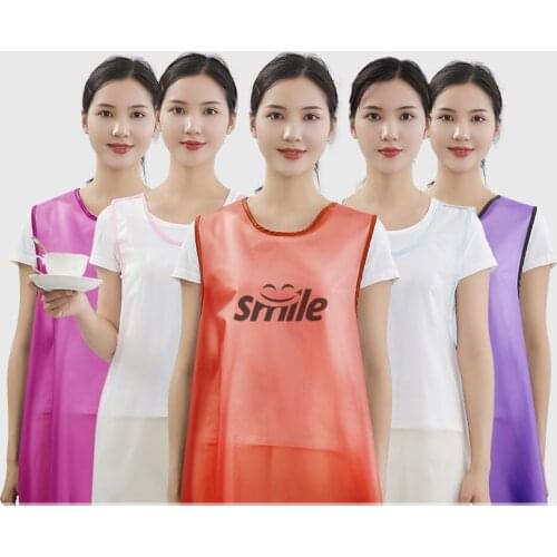 Transparent waterproof apron, household, kitchen, canteen, oil proof apron, adult wash free overalls, custom logo