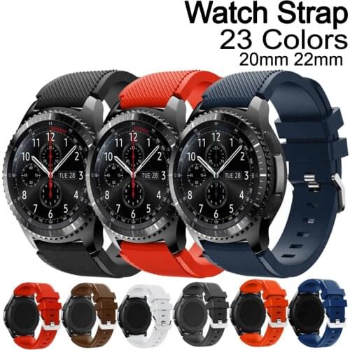 Silicone Strap For Samsung Galaxy watch 3 45mm/41/active 2 gear S3 Frontier/huawei watch gt 2e/2/amazfit bip/gts 20mm 22mm band
