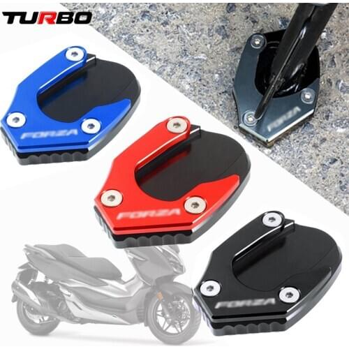 With Clear Logo For HONDA Forza 125 250 300 2017-2020 2019 Motorcycle CNC Kickstand Extension Plate Foot Side Stand Enlarge Pad