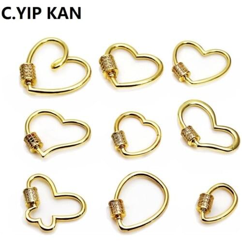 DIY jewelry Making new fashion heart-shaped pendant chain hook spiral clasp DIY necklace bracelet hand