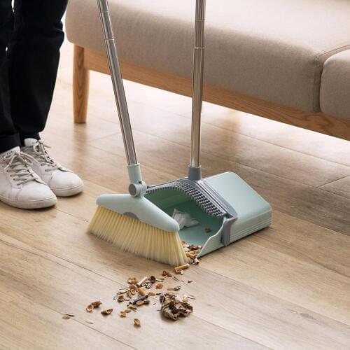 Folding Windproof Household Broom Dustpan Set Plastic Anti-winding Soft Bristle Floor Sweep Non-Slip Handle Cleaning Brush Tool