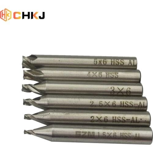 CHKJ Locksmith Tool Milling Cutter Drill Bit 1/1.2/1.5/2/2.5/3/4/5mm HSS End Mill Straight Shank 4 Flutes High Speed Steel