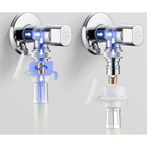 1 Pcs Automatic Water Stop Washing Machine Water Tube Connector Snap Type 4 Minute Angle Valve Spout Water Pipe Fittings