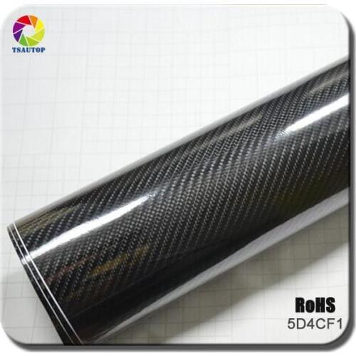 TSAUTOP 2015 new type 1.52x20m air free bubbles 4D Primer black color high gloss 5d carbon fiber vinyl