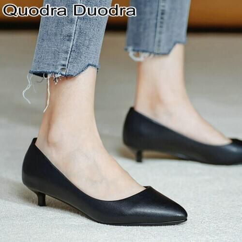 New Womens Pumps shoes Thin High Heels Pointed toe Casual big size 42 34 slip-on black summer autumn black all match PU solid