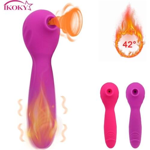 Sucking Vibrator Clitoris Stimulate AV Magic Wand For Women Couples 10 Frequency USB Rechargeable G-Spot Massager Heating