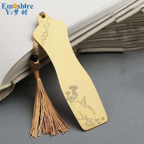Top Quality Classical Brand Brass Bookmark Cheongsam Bookmark Chinese Style Metal Bookmark Creative Custom Lettering Gift M108