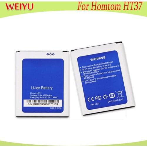 WEIYU 3000mAh Long Time Standy battery For Homtom HT37 phone Replacement Batteries Bateria For Homtom HT37 pro