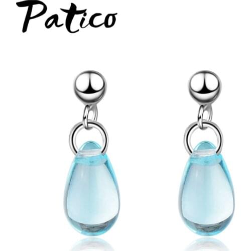 New Elegant Earrings For Women Fashion Water drop Dangle 925 Sterling Silver Long Earrings Jewelry Gift Top Quality