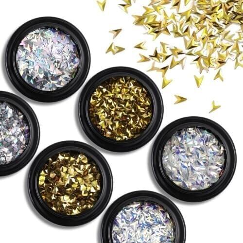1box Gold Silver AB Color Star Moon Nail Art Shiny Glitter Manicure Nail Stickers Paillette Sequins Decorations Accessories