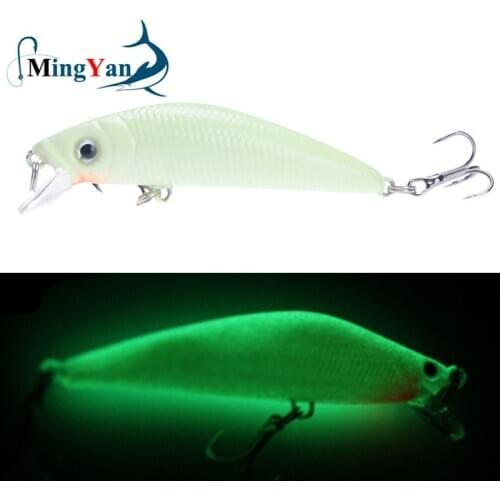 1Pcs 7cm 8g 3D Luminous Night Fishing Baits Minnow Lure with 6# Hooks Isca Artificial Hard Crankbaits Bass Pike Carp Fishing