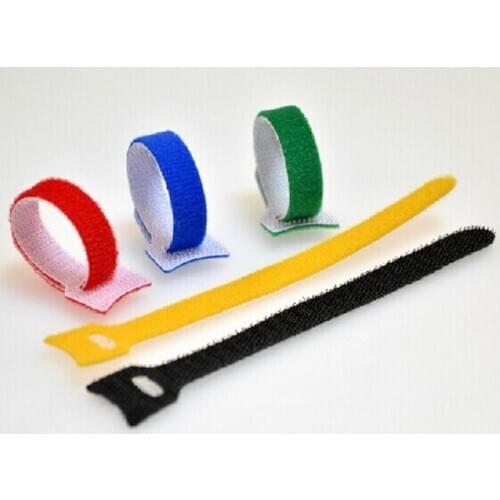 10pcs Self-Gripping Thin Back To Back Reusable Hook Fastener Power Wire Loop Tape Nylon Straps Nylon Cable Ties