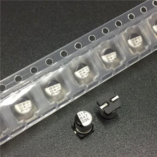 100pcs 0.47uF 50V NACE series 4x5.5mm 50V0.47uF Chip type SMD Audio Electrolytic Capacitor