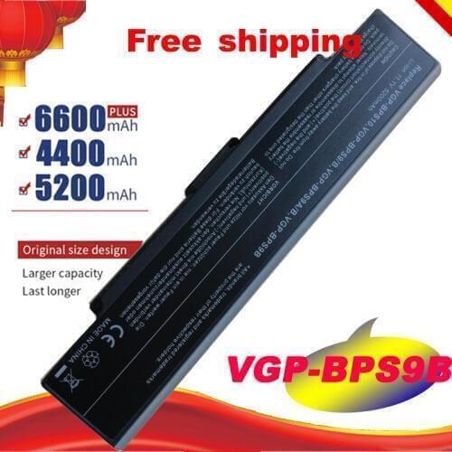 11.1V 5200 mAh Battery for Sony VGP-BPS10 VGP-BPS9 VGP-BPS9A/B VGP-BPS9/B VGP-BPS9/S VGN-AR41E VGN-A Black Free Shipping