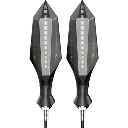 2Pcs Motorcycle 12 LED Flowing Water Blinker Flashing Lights Turn Signal Light Indicator Blinker Lamp Amber/Blue